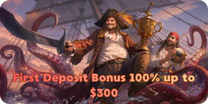 First Deposit Bonus 100% up to $300 FatPirate