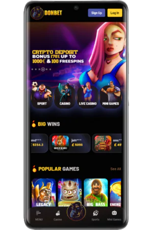 Mobile casino interface