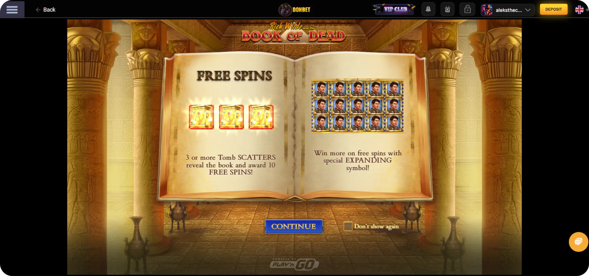 Classic slot game interface ready to play