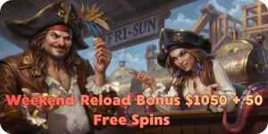 Weekend Reload Bonus $1050 + 50 Free Spins FatPirate