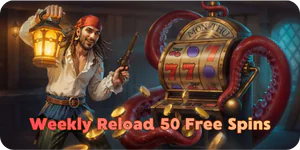 Weekly Reload 50 Free Spins FatPirate