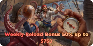 Weekly Reload Bonus 50% up to $750 FatPirate