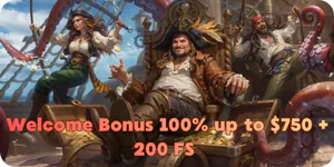Welcome Bonus 100% up to $750 + 200 FS FatPirate