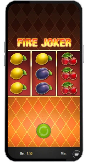 Colorful fruit symbols displayed on the 3x3 slot grid