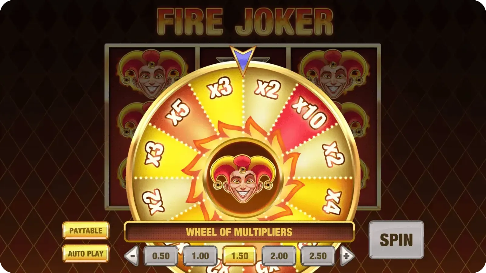 Wheel of Multipliers feature after a full 3x3 screen of matching symbols