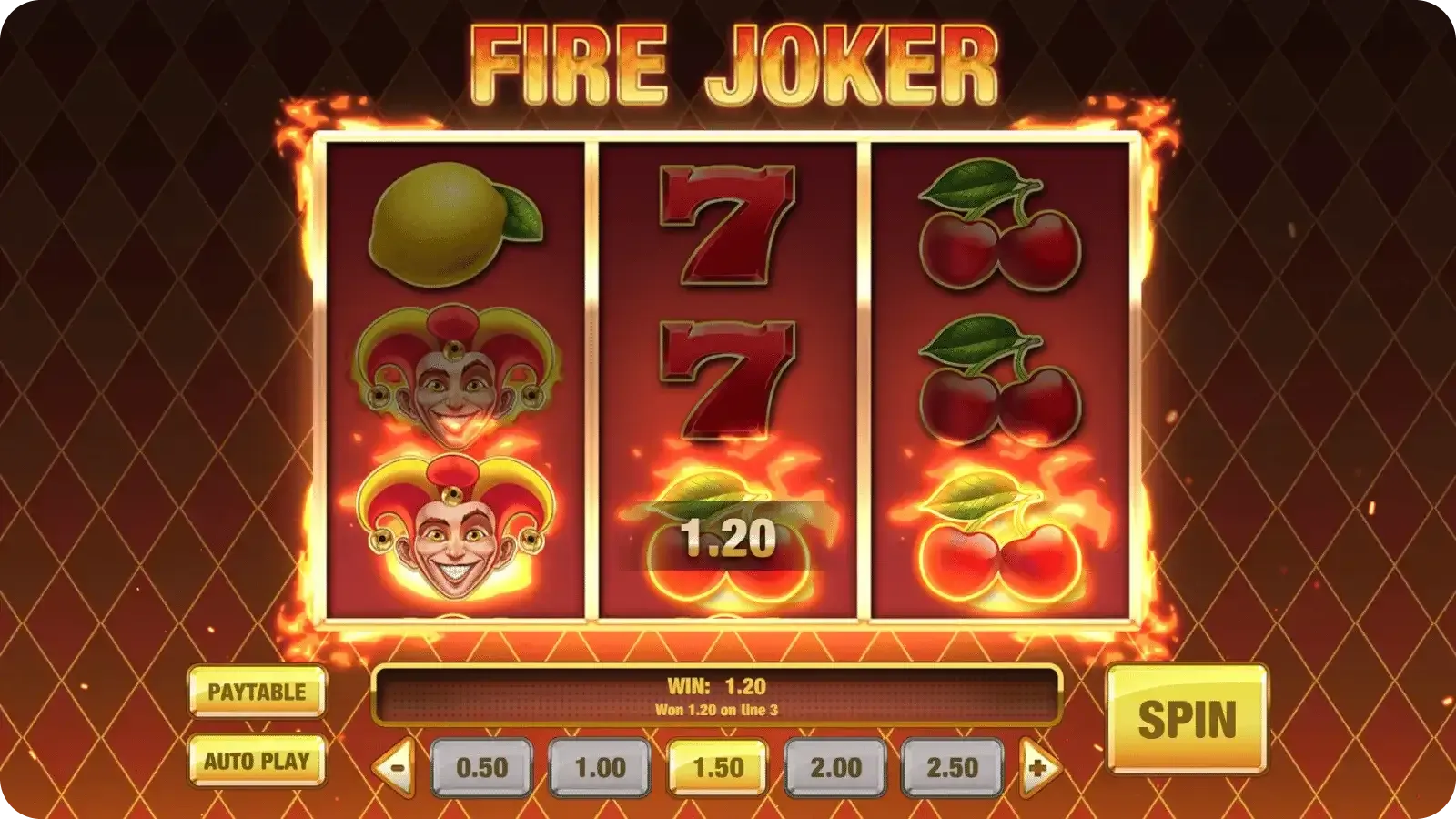 Fire Joker Wild Joker symbol and substitution example