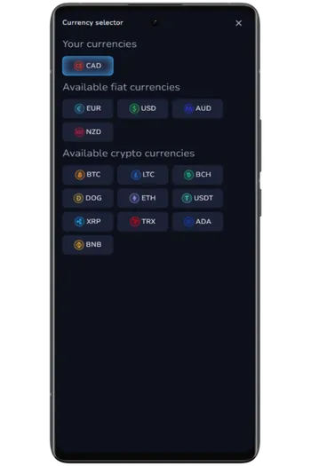 Make a deposit in CAD