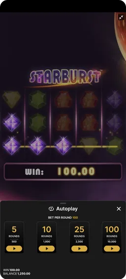 Starburst Slot Autoplay Feature